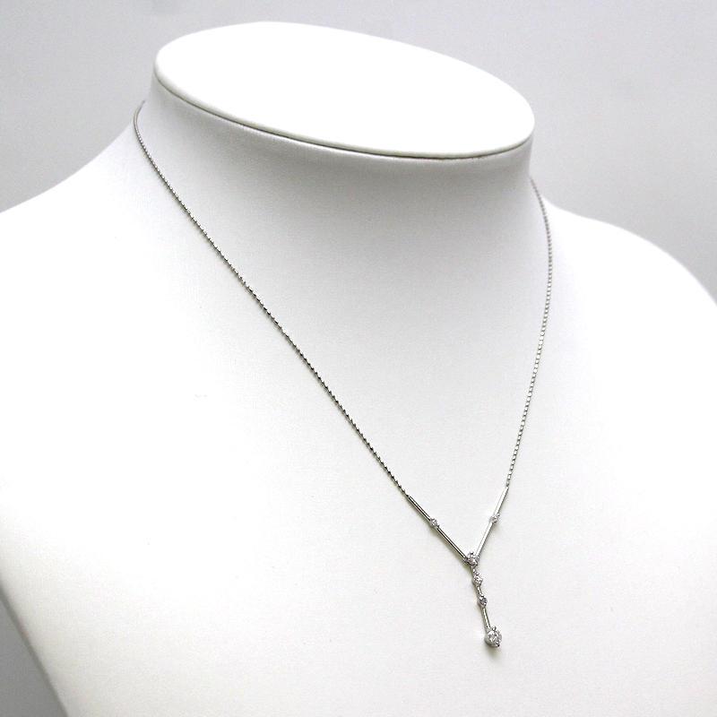 Pt850 Pt900 ダイヤモンドネックレス 約40cm 0.30ct 約2.9g プラチナ