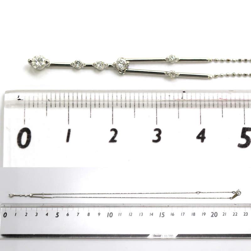 Pt850 Pt900 ダイヤモンドネックレス 約40cm 0.30ct 約2.9g プラチナ