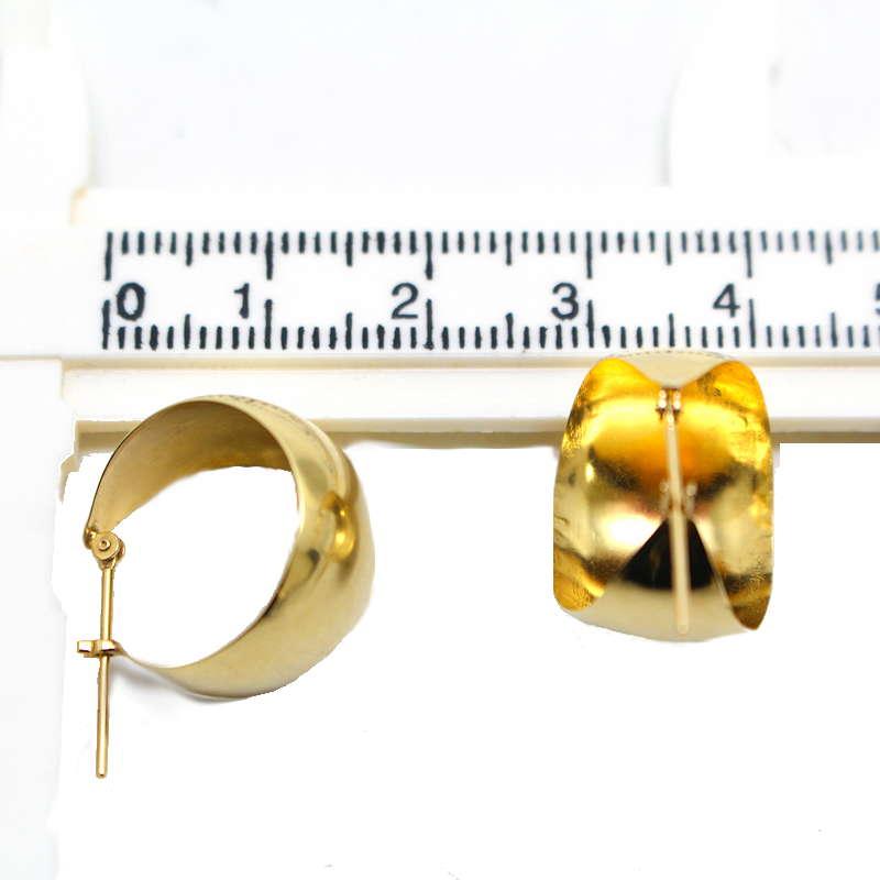 月甲フープピアス 両耳用 18金イエローゴールド K18YG 直径1.6cm 幅1.5 