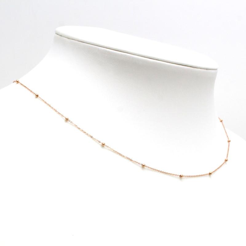 チェーンネックレス 18金 ピンクゴールド K18PG 40cm 0.9g 31816_1