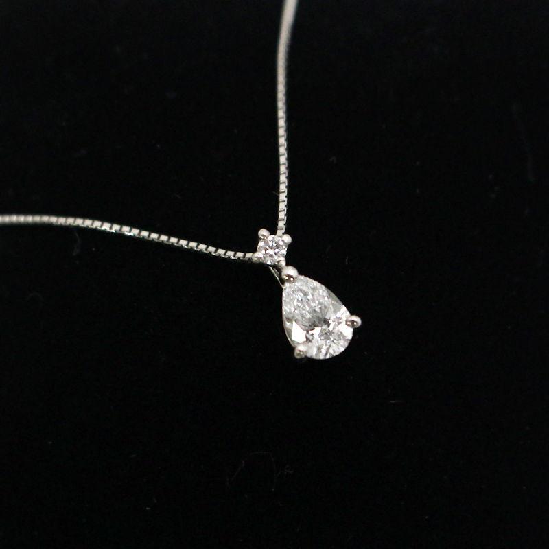 GIA鑑定書付き Pt850/999 ダイヤモンド ネックレス 0.30ct Dカラー