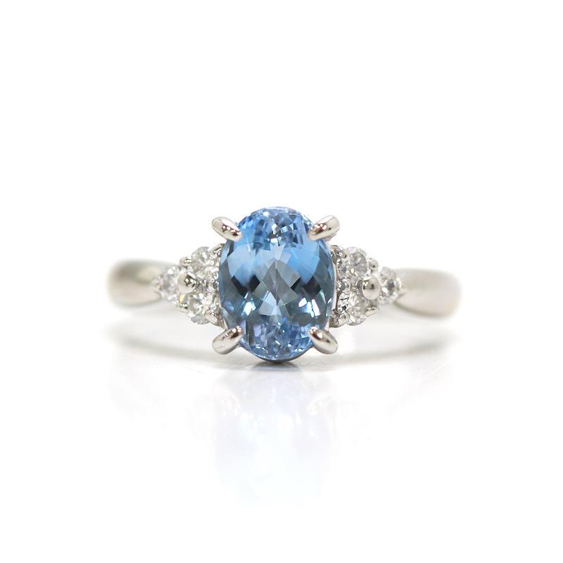アクアマリンリング 指輪 ダイヤモンド 1.38ct 0.21ct プラチナ Pt900 