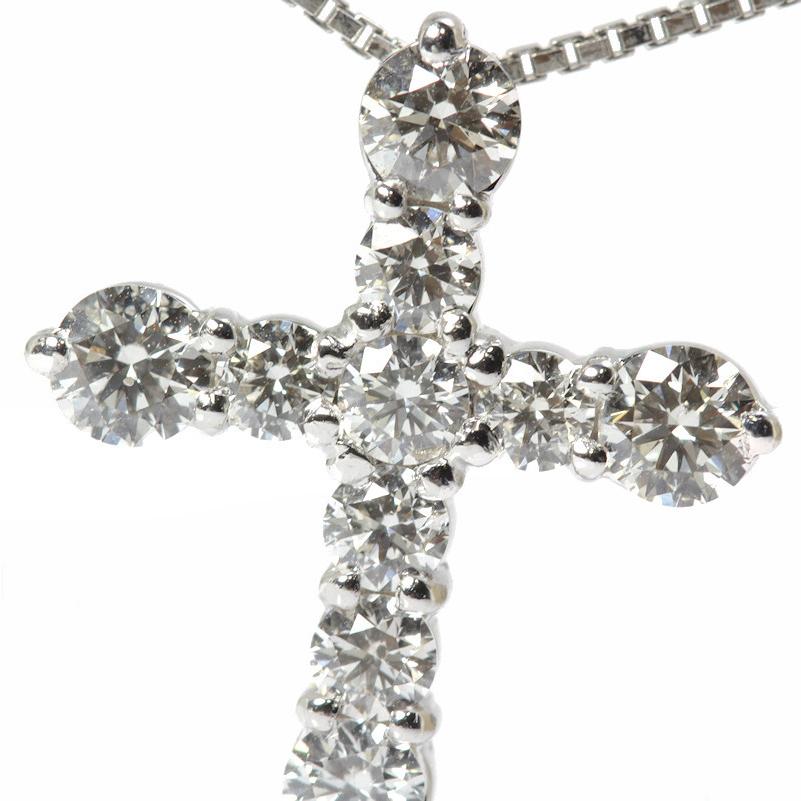 ダイヤモンド クロスモチーフ ネックレス 1.10ct Pt850/900 プラチナ ダイヤモンド クロスモチーフ ネックレス 1.10ct Pt850/900 プラチナ