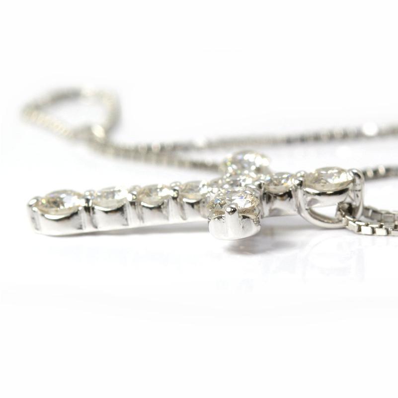 ダイヤモンド クロスモチーフ ネックレス 1.10ct Pt850/900 プラチナ ダイヤモンド クロスモチーフ ネックレス 1.10ct Pt850/900 プラチナ