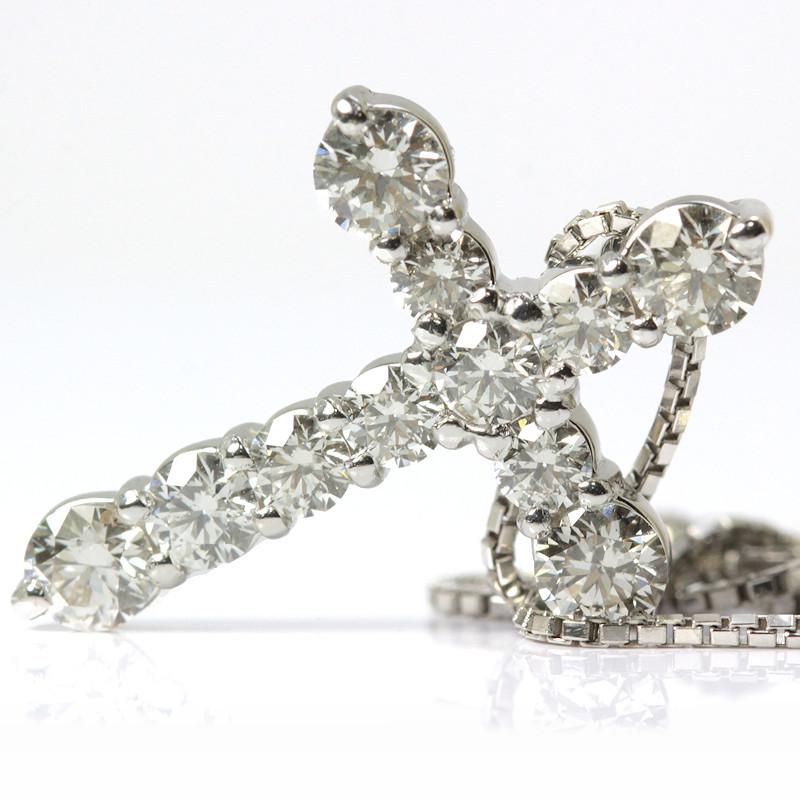 ダイヤモンド クロスモチーフ ネックレス 1.10ct Pt850/900 プラチナ ダイヤモンド クロスモチーフ ネックレス 1.10ct Pt850/900 プラチナ