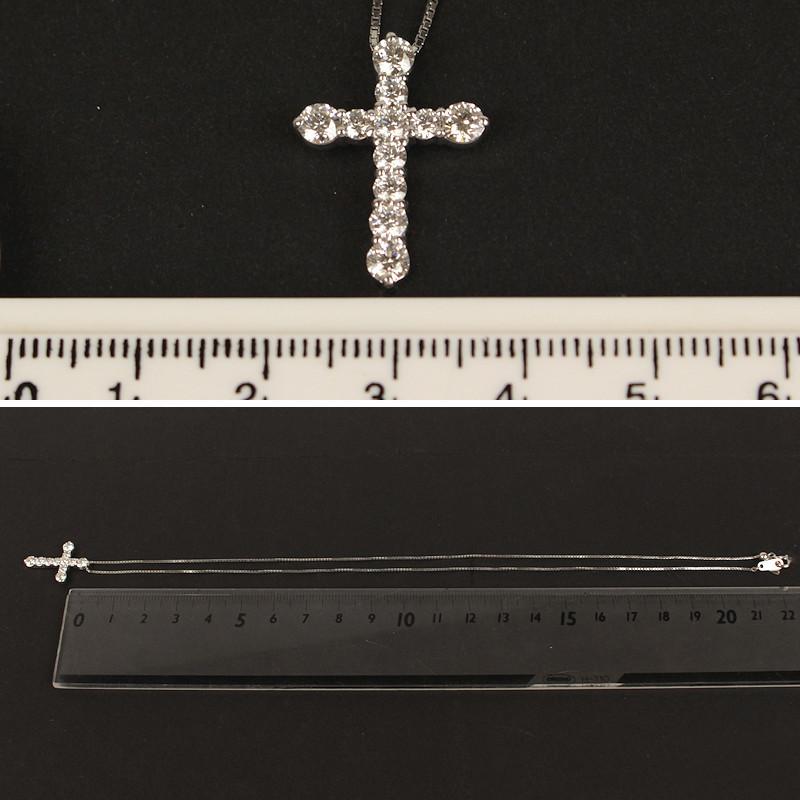 ダイヤモンド クロスモチーフ ネックレス 1.10ct Pt850/900 プラチナ ダイヤモンド クロスモチーフ ネックレス 1.10ct Pt850/900 プラチナ