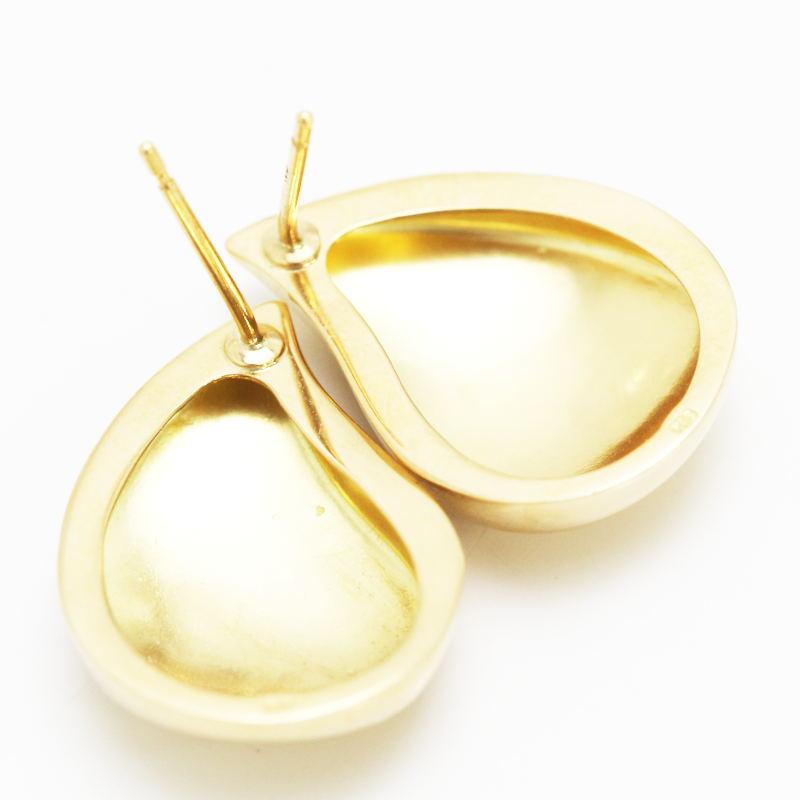 K18YG ティアドロップ 雫 中空 ピアス スタッドピアス イエロー