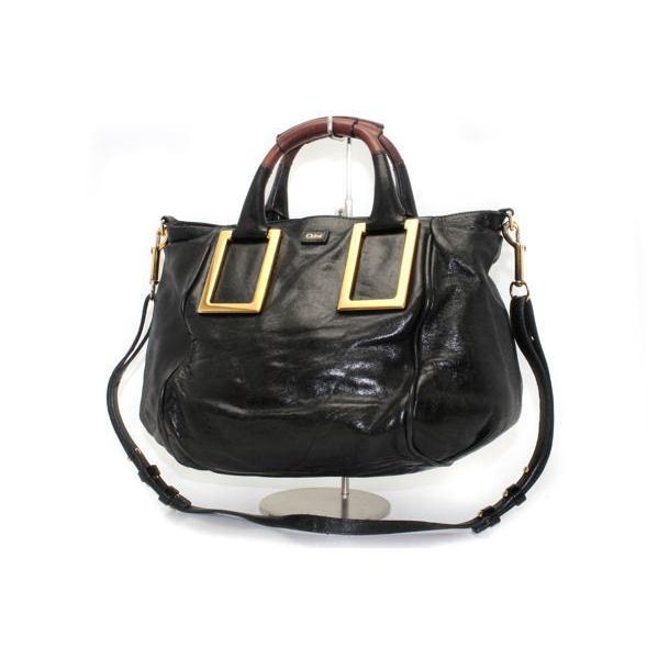 OLDクロエ　エテル2WAY BAG ハンドバッグ Chloe クロエ エテル・2WAYバッグ ブラック×ゴールド☆80074
