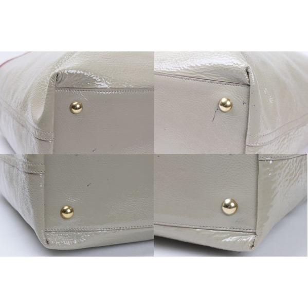 イヴサンローラン リバーシブル トートバッグ 赤×グレージュ 80776