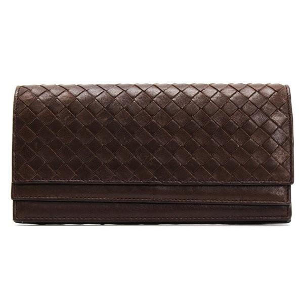 未使用級☆ボッテガヴェネタ レザー 長財布 イントレチャート ブラウン