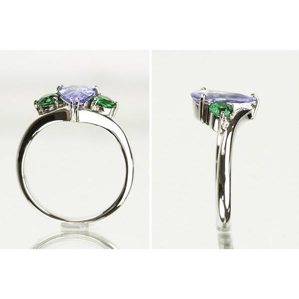 1.165ct タンザナイト グリーンガーネットリング 0.50ct Pt900 10.5号 