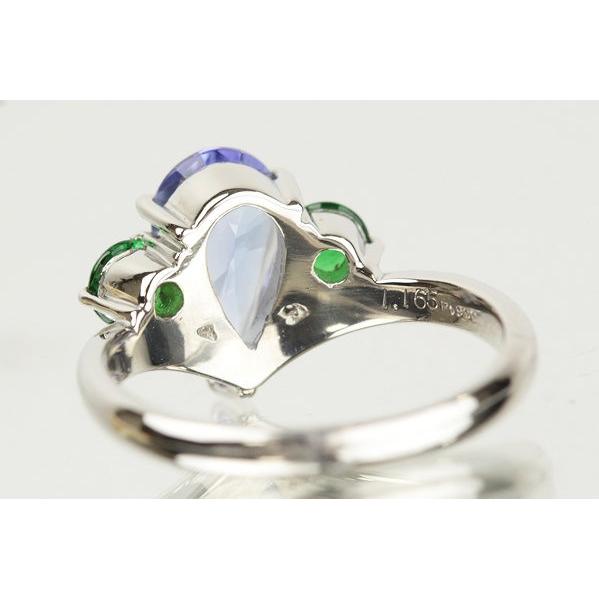 1.165ct タンザナイト グリーンガーネットリング 0.50ct Pt900 10.5号 