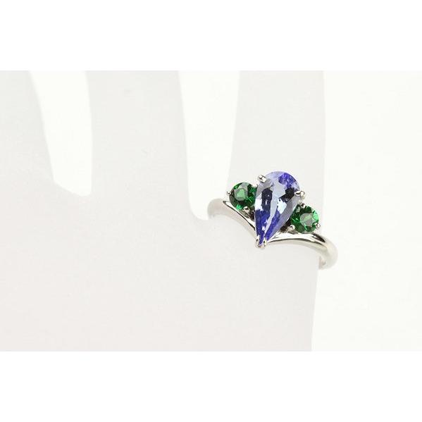 1.165ct タンザナイト グリーンガーネットリング 0.50ct Pt900 10.5号  