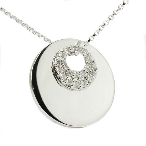 美品 ダイヤモンド付き ネックレス 0.27ct K18WG 約44cm 83516