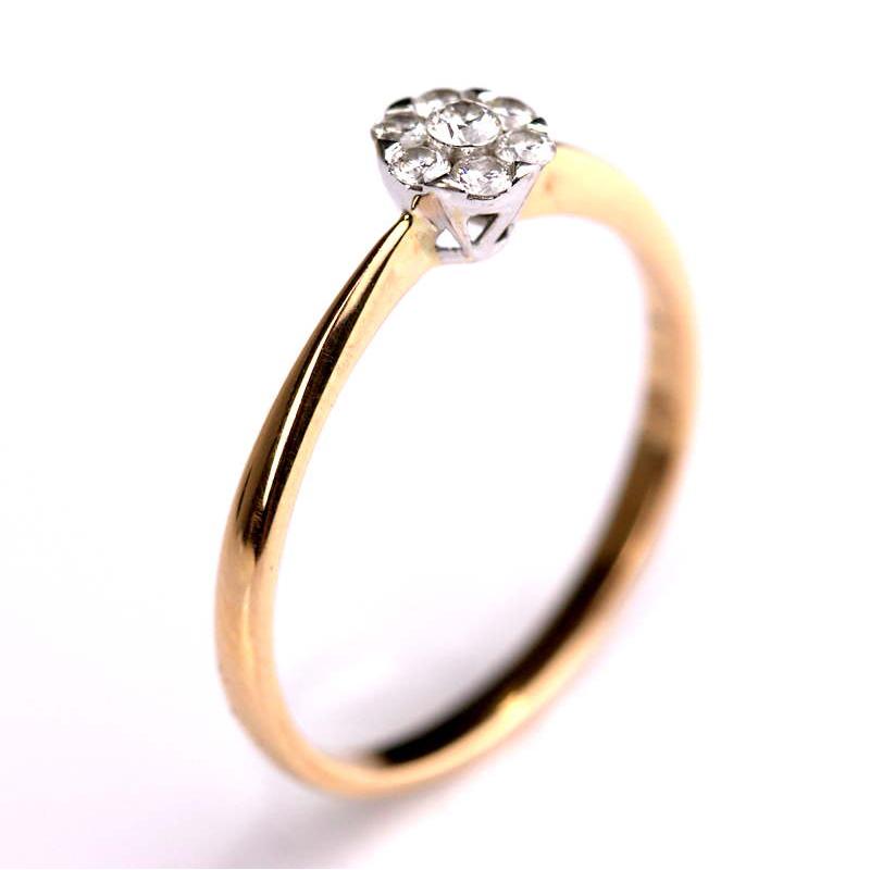 K18PG WG 18金 指輪 リング ダイヤモンド 12号 0.15ct 花 88559-2 