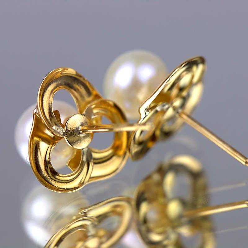 K18YG 18金イエローゴールド パール ピアス 真珠 約6mm 