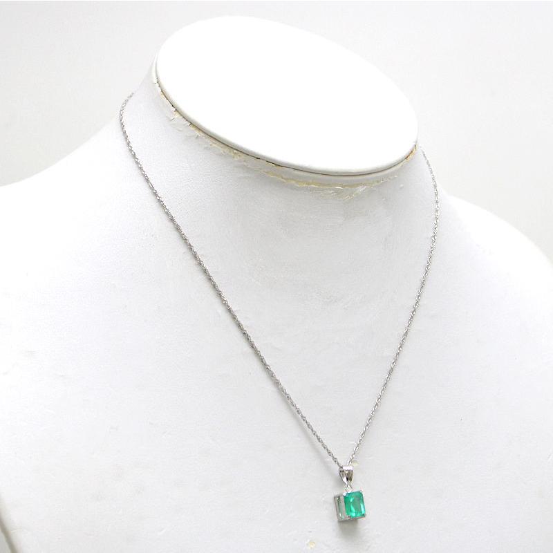 Pt850 Pt900 エメラルドネックレス 約40cm 1.82ct 約3.1g プラチナ 