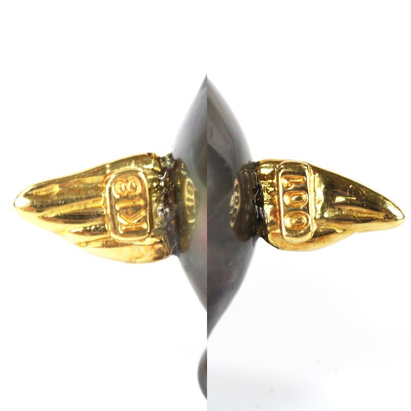 K18YG マンボウ パールブローチ 18金 イエローゴールド 真珠