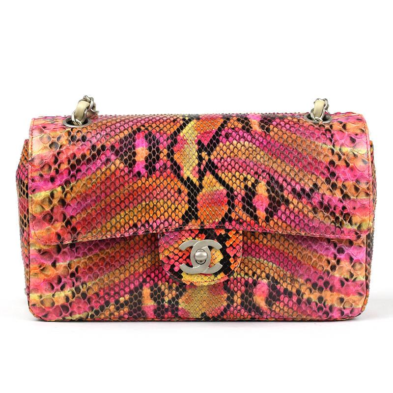 マトラッセ CHANEL シャネル パイソン ダブルフラップ チェーン