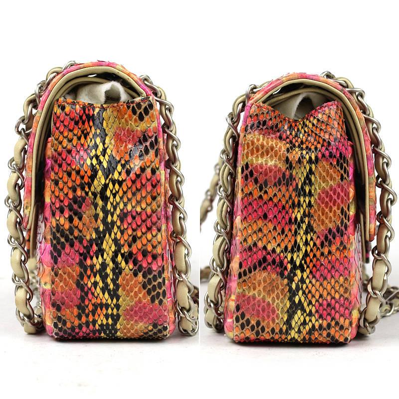 マトラッセ CHANEL シャネル パイソン ダブルフラップ チェーン