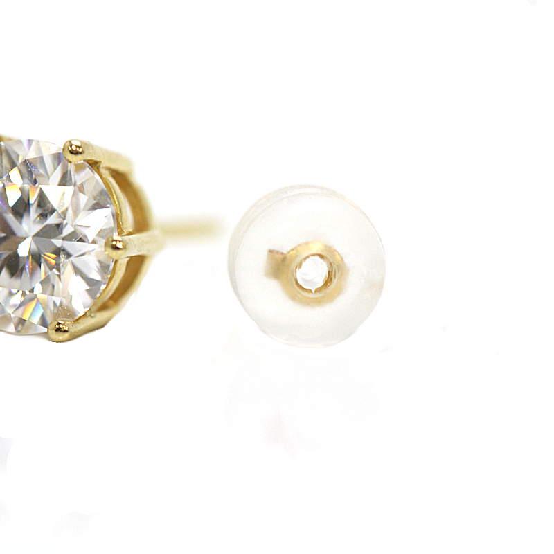 キュービックジルコニアピアス 両耳用 スタッドピアス 18金イエロー 
