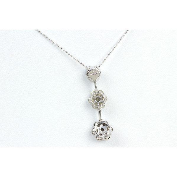 1.00ct 三色 ダイヤモンドネックレス K18WG 3.3g 40cm 18金 ホワイト