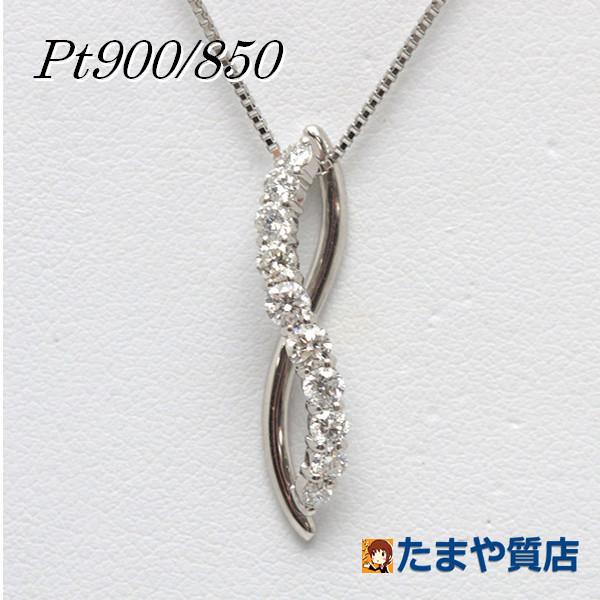 Pt850 Pt900 ダイヤモンドネックレス 45cm 0.50ct プラチナ ベネチアン