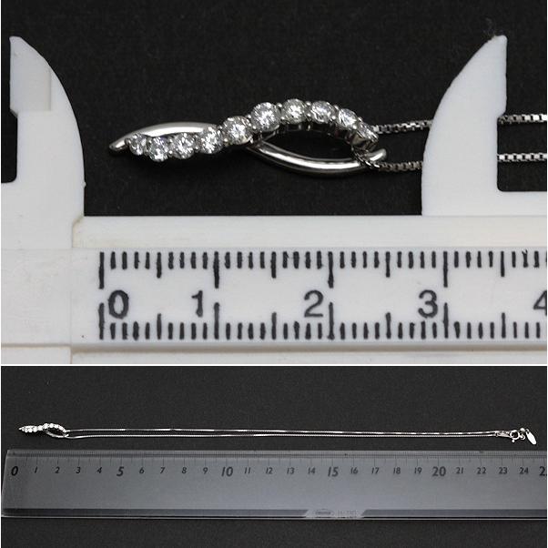 Pt850 Pt900 ダイヤモンドネックレス 45cm 0.50ct プラチナ ベネチアン 