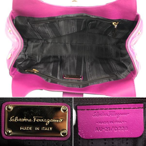 FERRAGAMO（フェラガモ） ハンドバッグ レザー イタリア製 パープル 紫