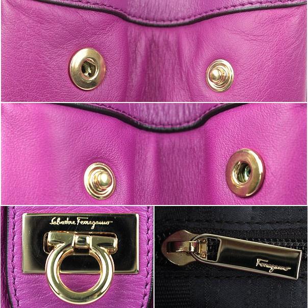 FERRAGAMO（フェラガモ） ハンドバッグ レザー イタリア製 パープル 紫