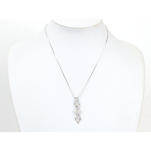 0.70ct ゆらゆらスイング ダイヤモンド ネックレス K18WG 約5.4g 約 