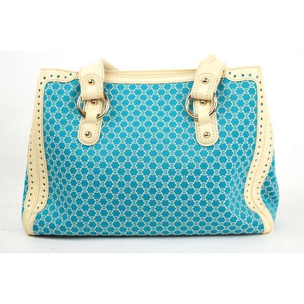 CELINE 美品 セリーヌ ショルダーバッグ ターコイズブルー系 92855 