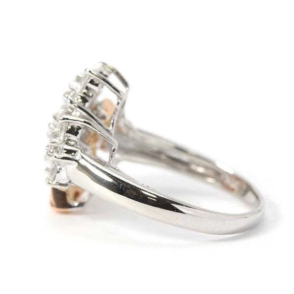 豪華 1.30ct お花モチーフ ダイヤモンドリング K18PG/Pt900 13号 約7.1 