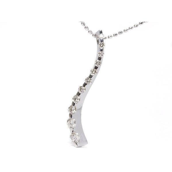 ダイヤモンド ネックレス 0.30ct K18WG 約40cm 18金 ホワイトゴールド