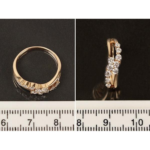 0.50ct ダイヤモンドリング K18PG 9.5号 約3.4g 指輪 18金 ピンク