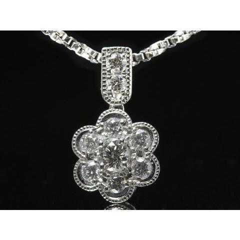 星の砂 ダイヤモンド ネックレス 0.44ct Pt850/900 花 プラチナ 約8.3g