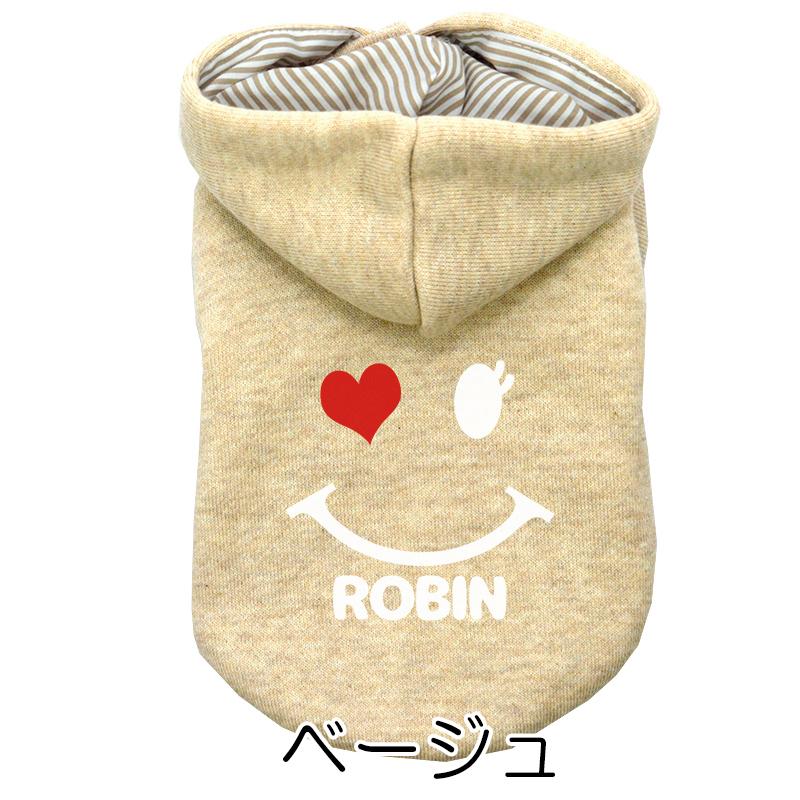 犬服アメリカンニコちゃんワッペンデザインワンピースフード付き　見本 犬服アメリカンニコちゃんワッペンデザインワンピースフード付き