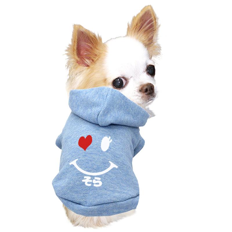 犬服アメリカンニコちゃんワッペンデザインワンピースフード付き　見本 犬服アメリカンニコちゃんワッペンデザインワンピースフード付き