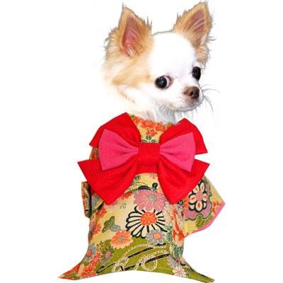 犬 服 着物 秋冬 名入れ 正月 ダックス トイプードル チワワ 服 着せやすい 艶やか晴れ着 しおん コサージュ別売 Haregi18 Shion タムベディ 通販 Yahoo ショッピング
