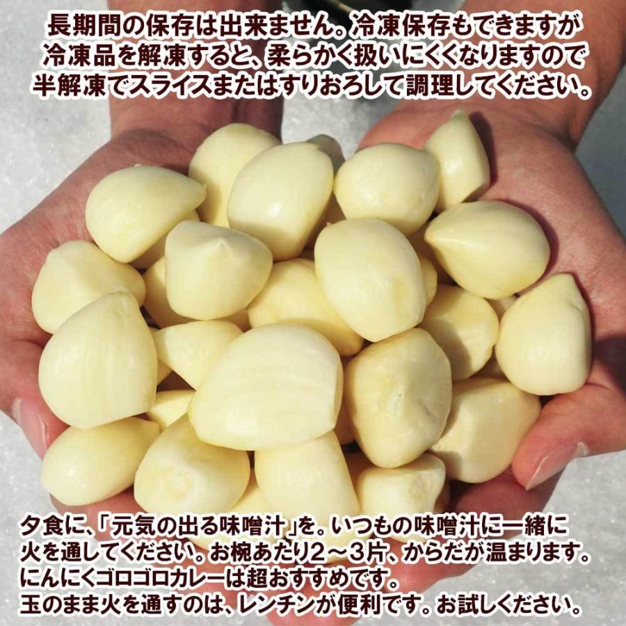 青森県田子町産むきにんにく（福地ホワイト6片種）1kg真空パック入り