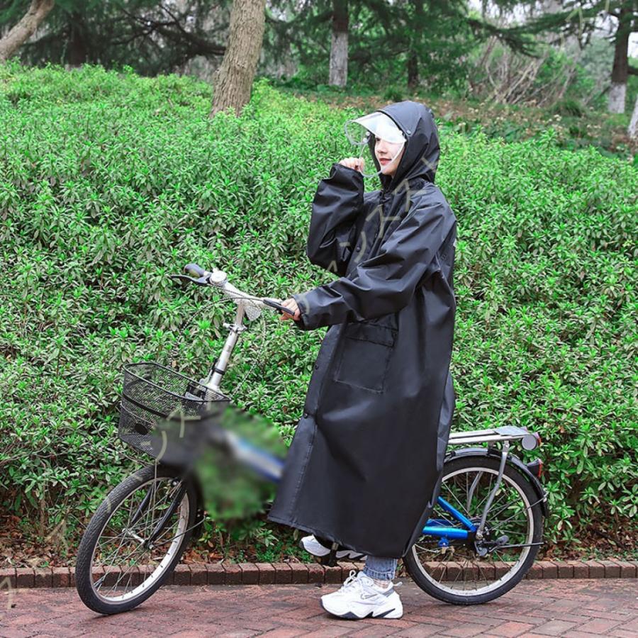 新品 二重ツバ 男女兼用レインコート 自転車 バイクポンチョ レインポンチョXL