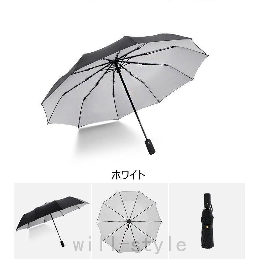 品多く メンズ 折りたたみ 遮光遮熱 自動開閉 晴雨兼用傘 紳士用 ビジネス 10本骨 大きい傘 UVカット 100％裏張り 日傘  ブラックコーティング 男性用 雨具