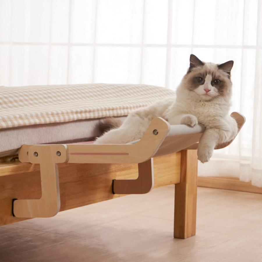 スーパーPayPay 猫ハンモック 窓 ベッド 窓辺 猫ベッド 木製