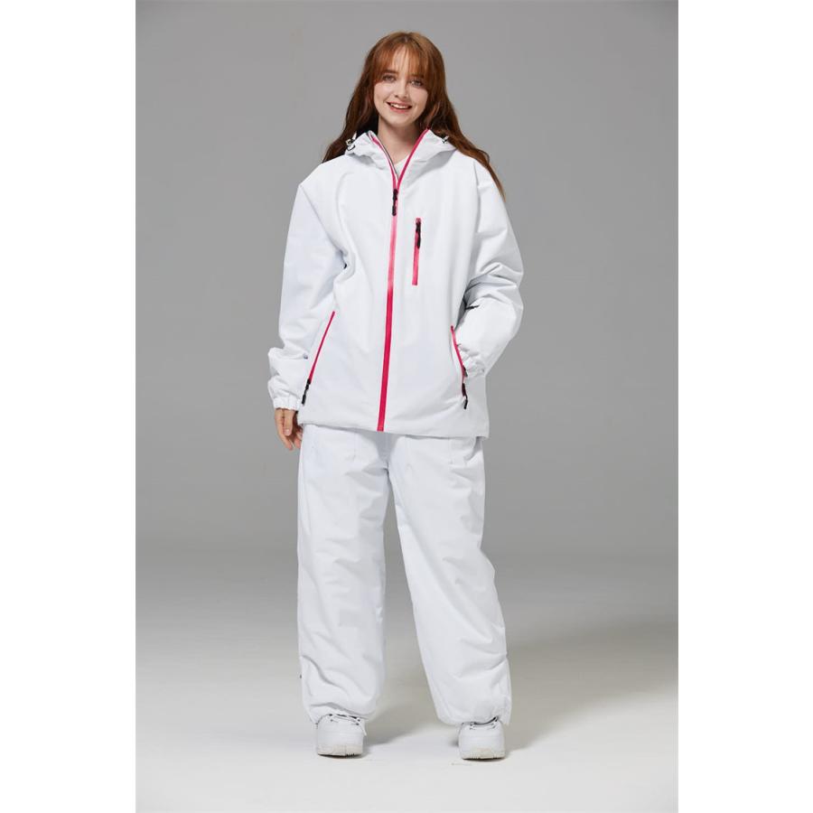 ❤️まとめ売り❤️スノーボードウェア レディース ストライプ柄 赤/白/黒 帽子付き hy24110902.jpg