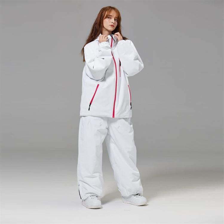 ⭐️まとめ売り⭐️スノーボードウェア レディース ストライプ柄 赤/白/黒 帽子付き 超PayPay祭 スノーボードウェア 上下セット メンズ レディース スノボ