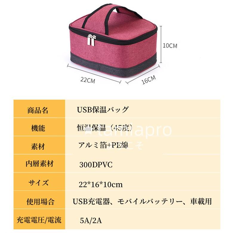 部分短納期 保温バッグ ヒーター内蔵 USB給電式 お弁当 電熱 部分短納期 保温バッグ ヒーター内蔵 USB給電式 お弁当 電熱