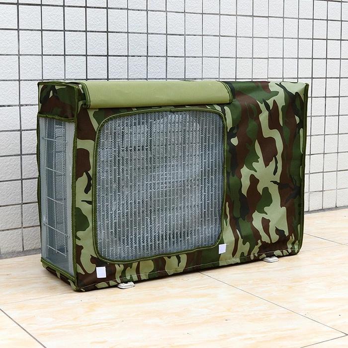 Shoukai さま室外機 クーポンあり エアコン室外機カバー シルバー 迷彩 ワイドサイズ