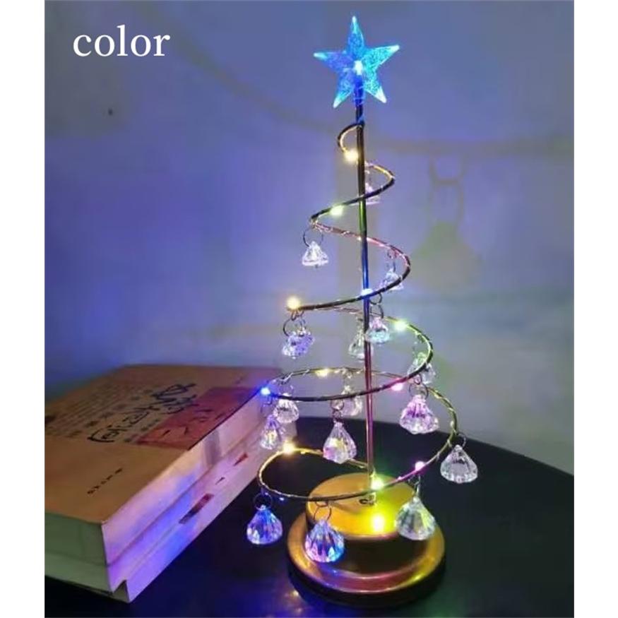スーパーPayPay クリスマスツリー 卓上 水晶 ミニツリー クリア 卓上