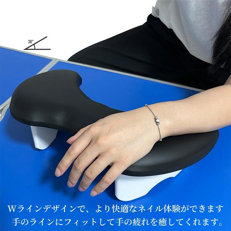 ネイルアームレスト ネイル用ハンドレスト レザーハート 枕腕 マクラ ブラック ネイルレシピ【ネイル用まくら/ネイル用ピロー/ネイル用