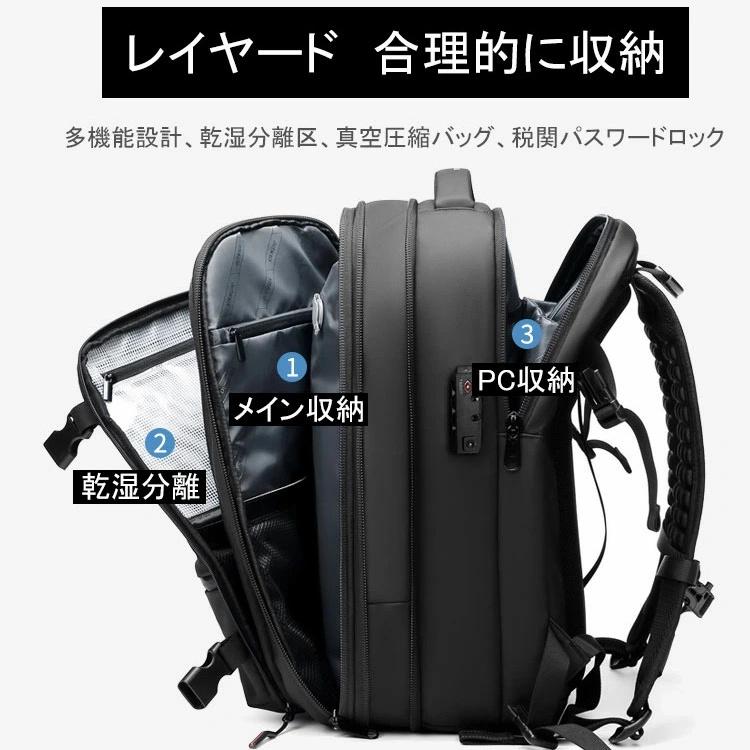 超PayPay祭 真空圧縮 リュック トラベル バックパック 拡張 大容量